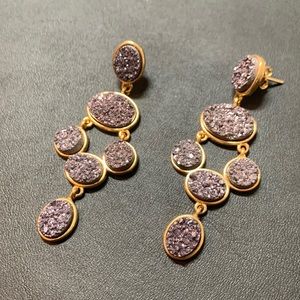 Druzy Agate Drop Earrings